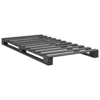 Estructura cama palets sin colchón madera maciza gris 100x200cm