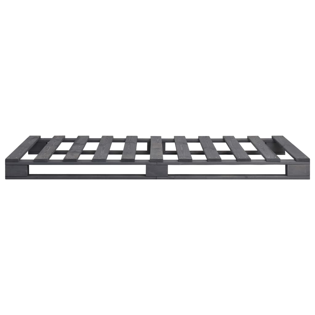 Estructura cama palets sin colchón madera maciza gris 100x200cm