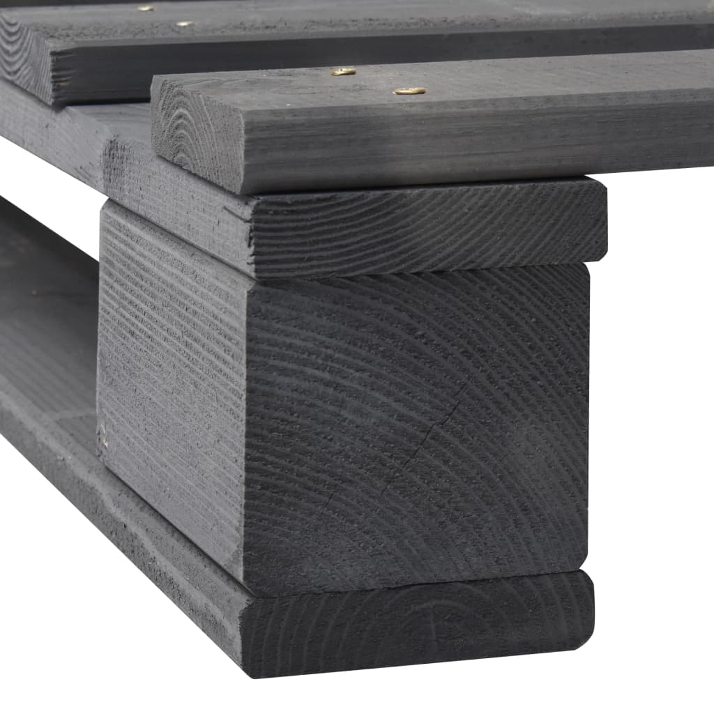 Estructura cama palets sin colchón madera maciza gris 100x200cm