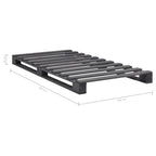 Estructura cama palets sin colchón madera maciza gris 100x200cm