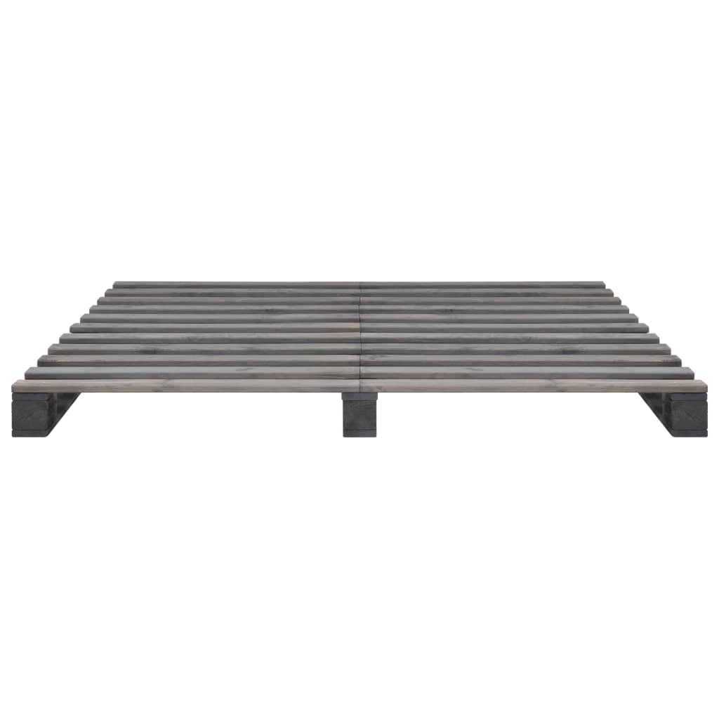 Estructura de cama de palés madera maciza pino gris 160x200 cm