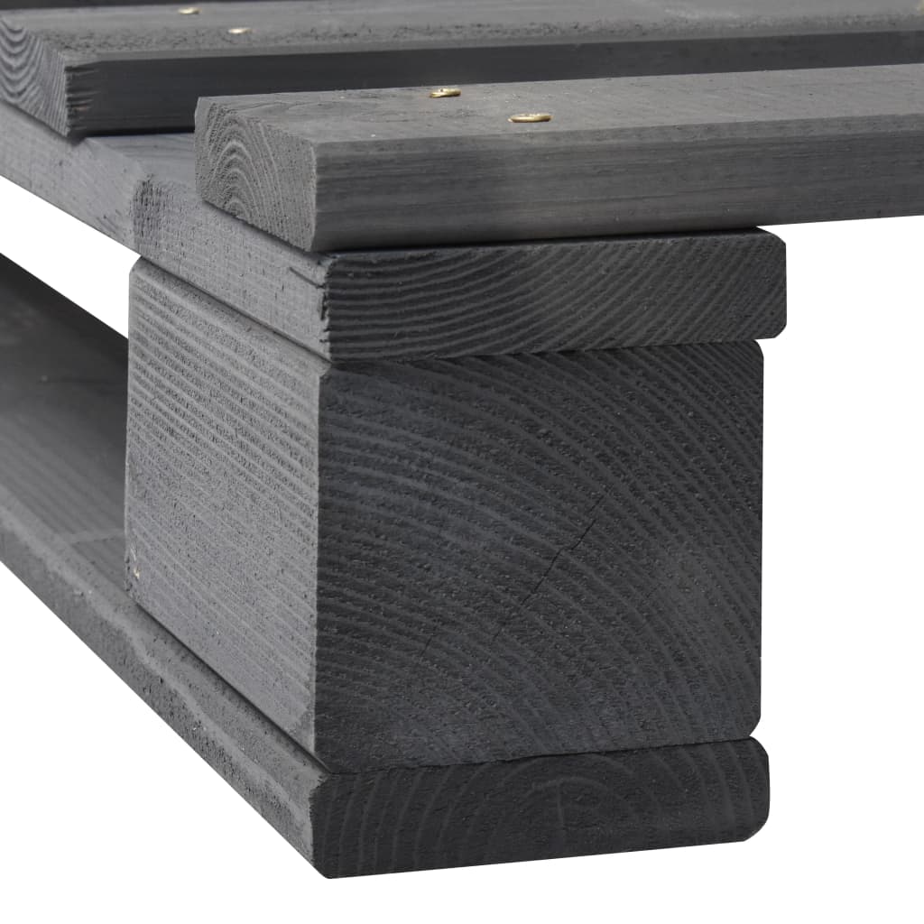 Estructura de cama de palés madera maciza pino gris 160x200 cm