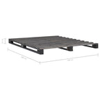 Estructura de cama de palés madera maciza pino gris 160x200 cm