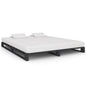 Estrutura de cama palete sem colchão madeira maciça cinza 100x200cm