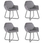 Dining chairs 4 units grey velvet