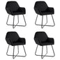 Dining Chairs 4 Pcs Black Velvet