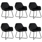 Silla de comedor 6 unidades terciopelo negro