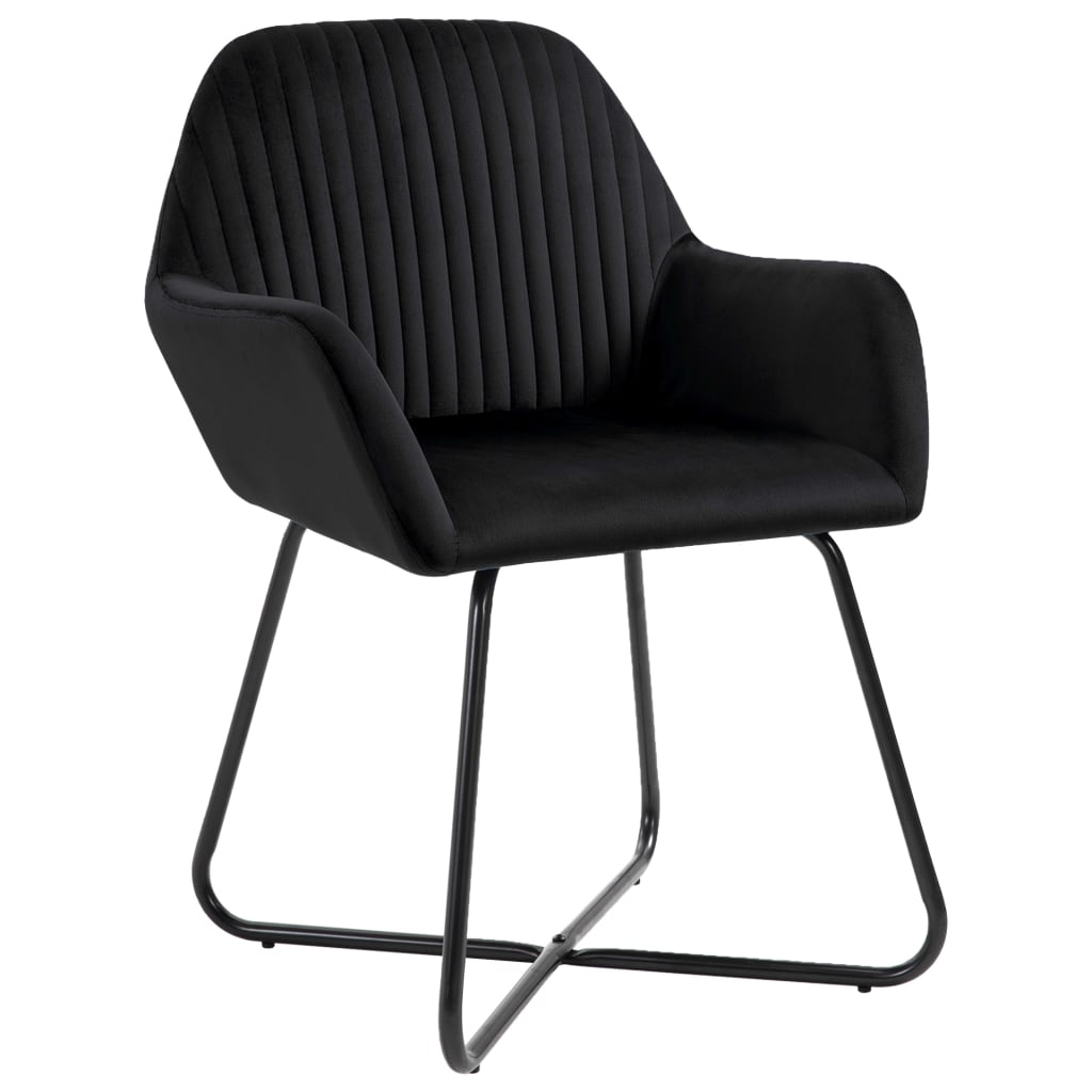 Silla de comedor 6 unidades terciopelo negro