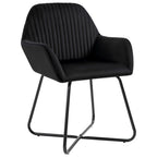 Silla de comedor 6 unidades terciopelo negro