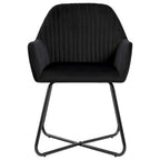Silla de comedor 6 unidades terciopelo negro