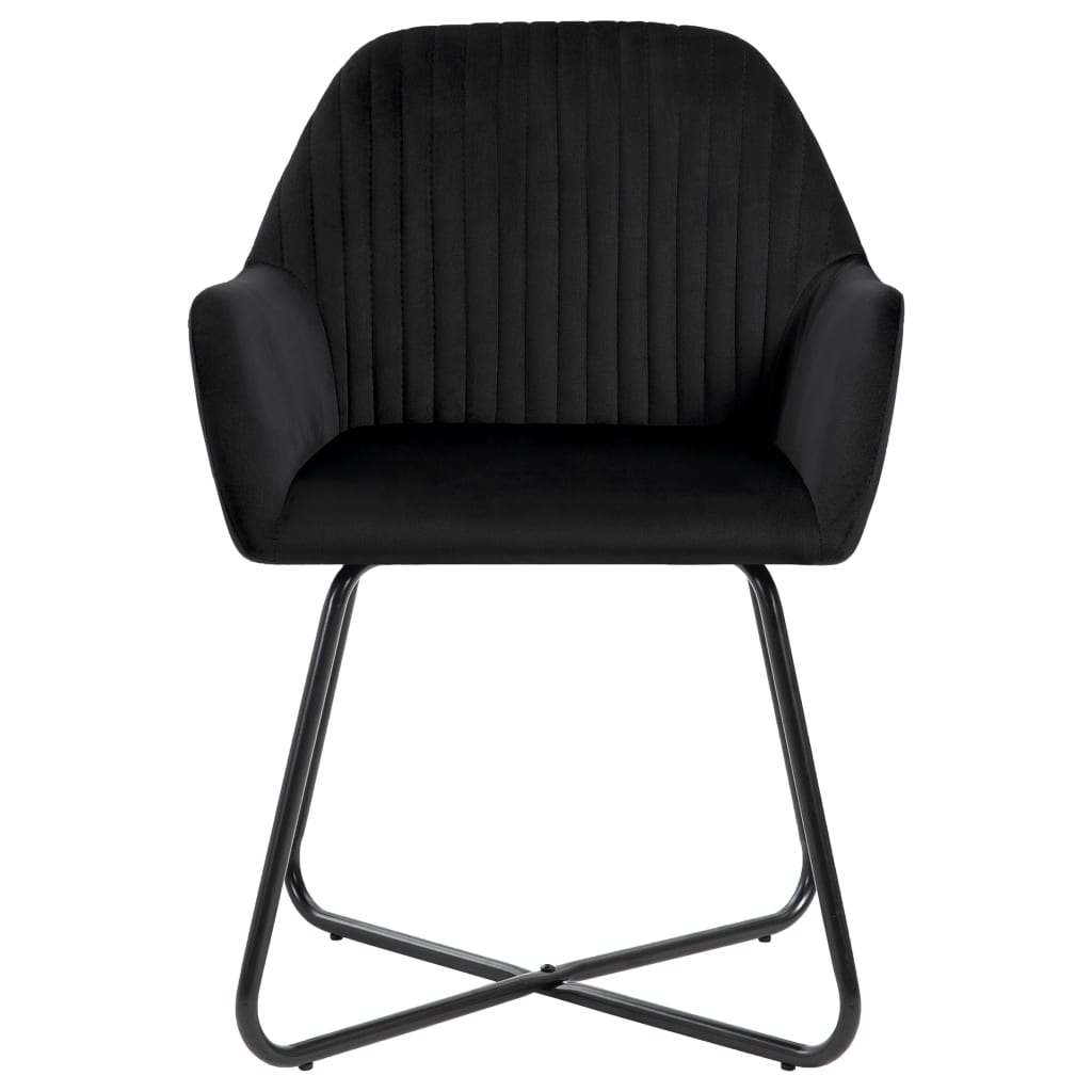 Silla de comedor 6 unidades terciopelo negro