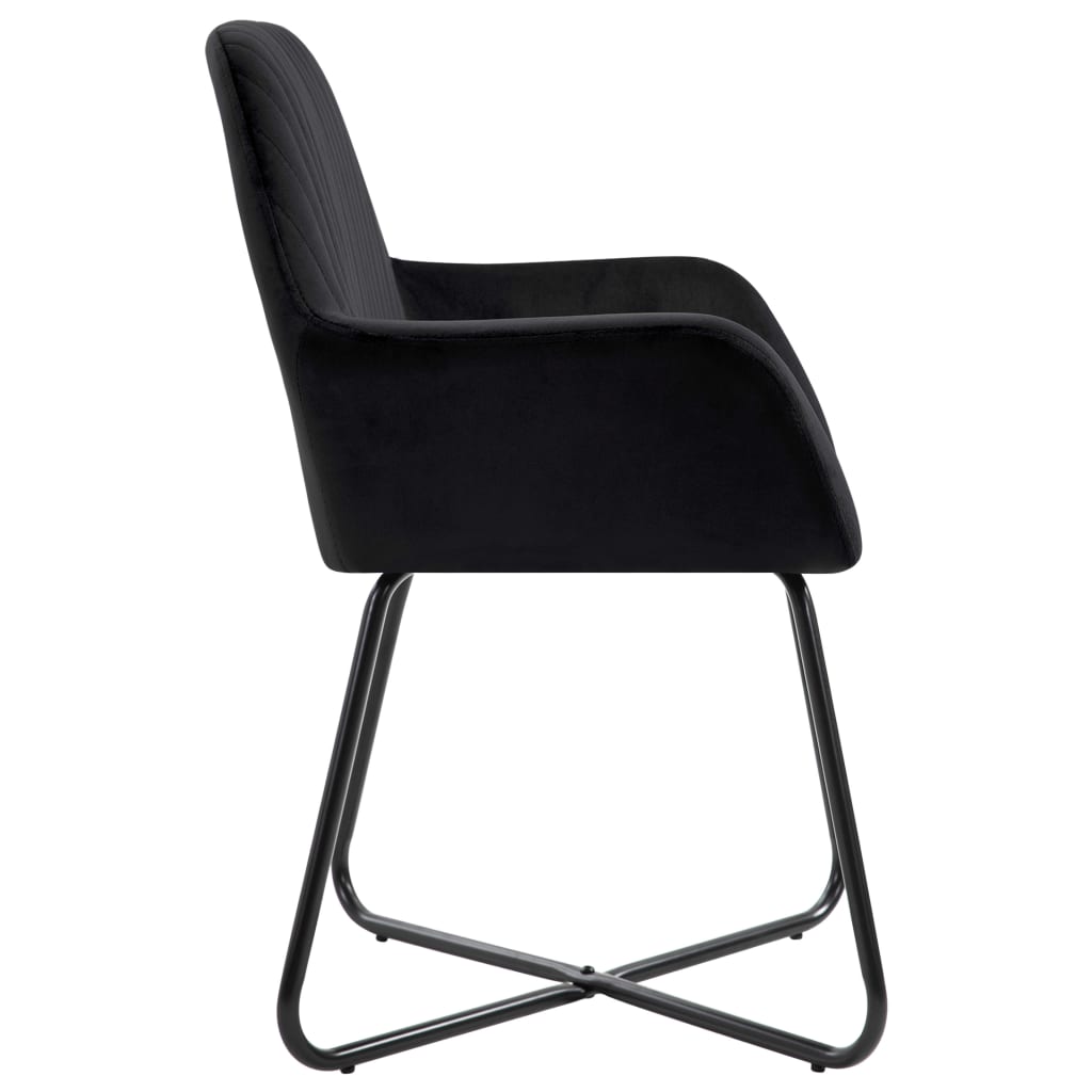 Silla de comedor 6 unidades terciopelo negro