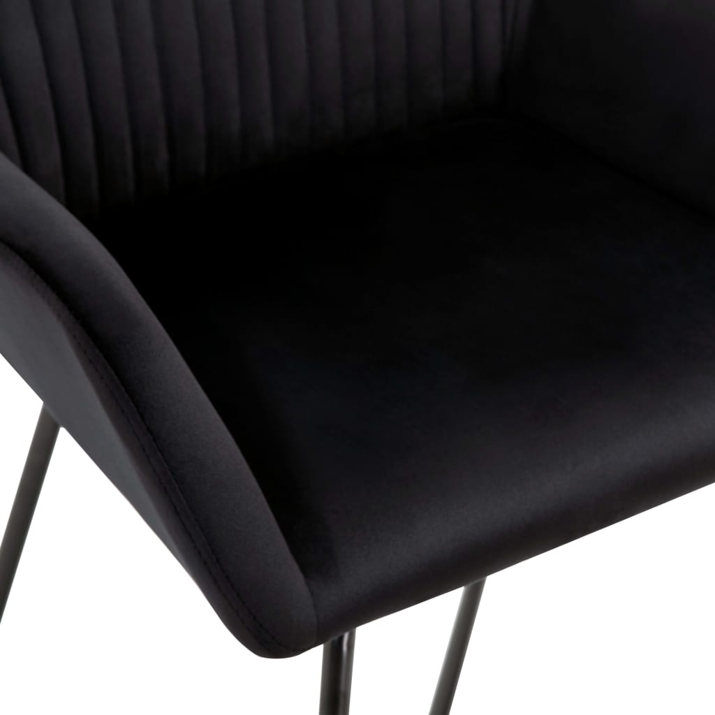 Silla de comedor 6 unidades terciopelo negro