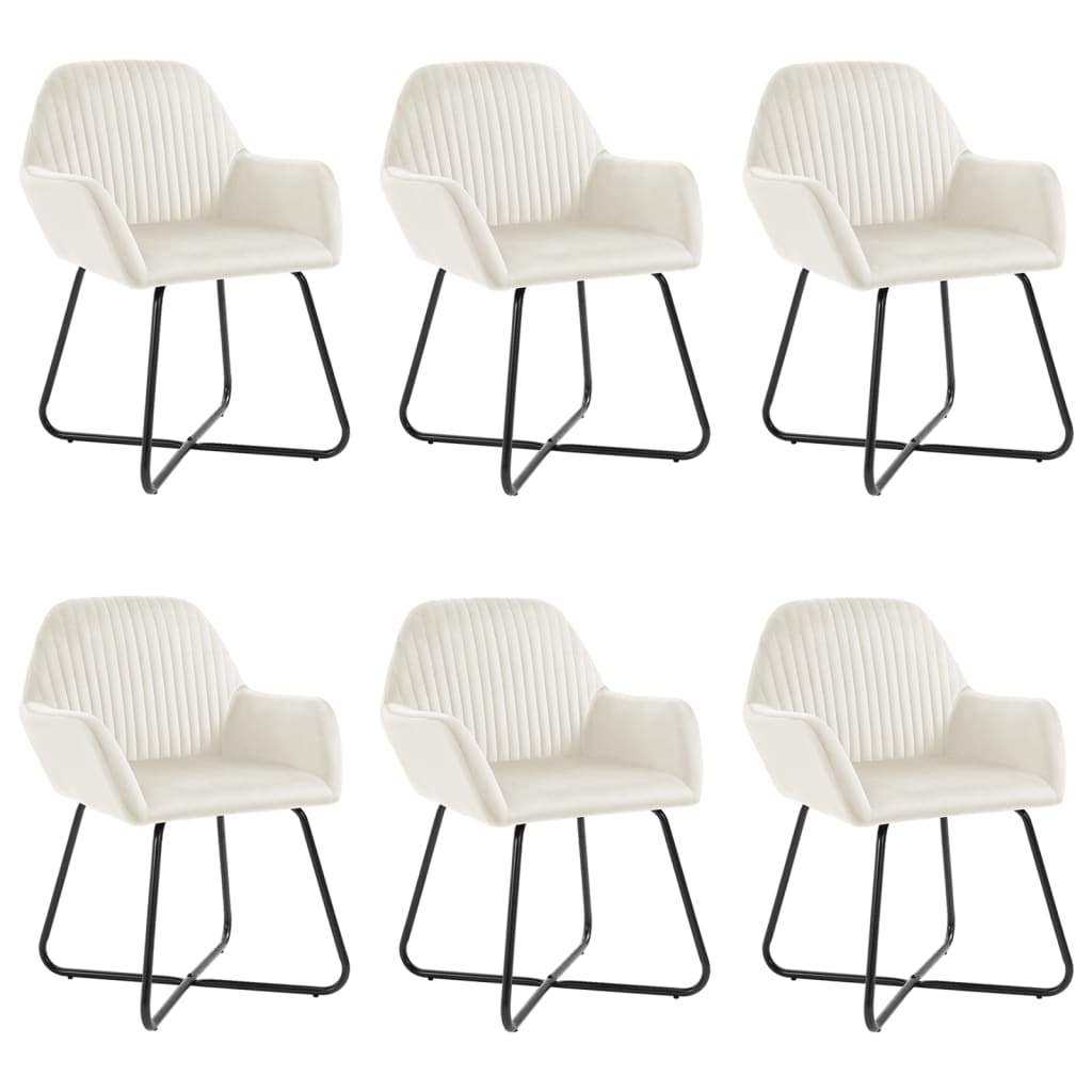 Silla de comedor 6 unidades terciopelo negro