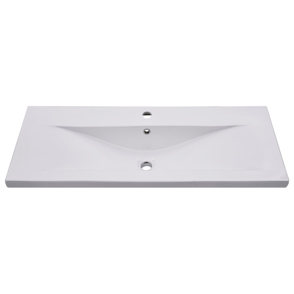 Lavabo encastrado de cerámica blanco 101x39,5x18,5 cm