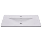 Lavabo encastrado de cerámica blanco 101x39,5x18,5 cm