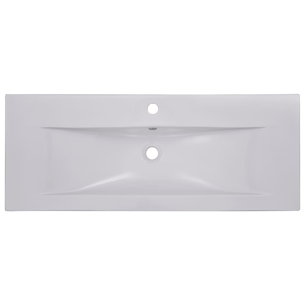 Lavabo encastrado de cerámica blanco 101x39,5x18,5 cm