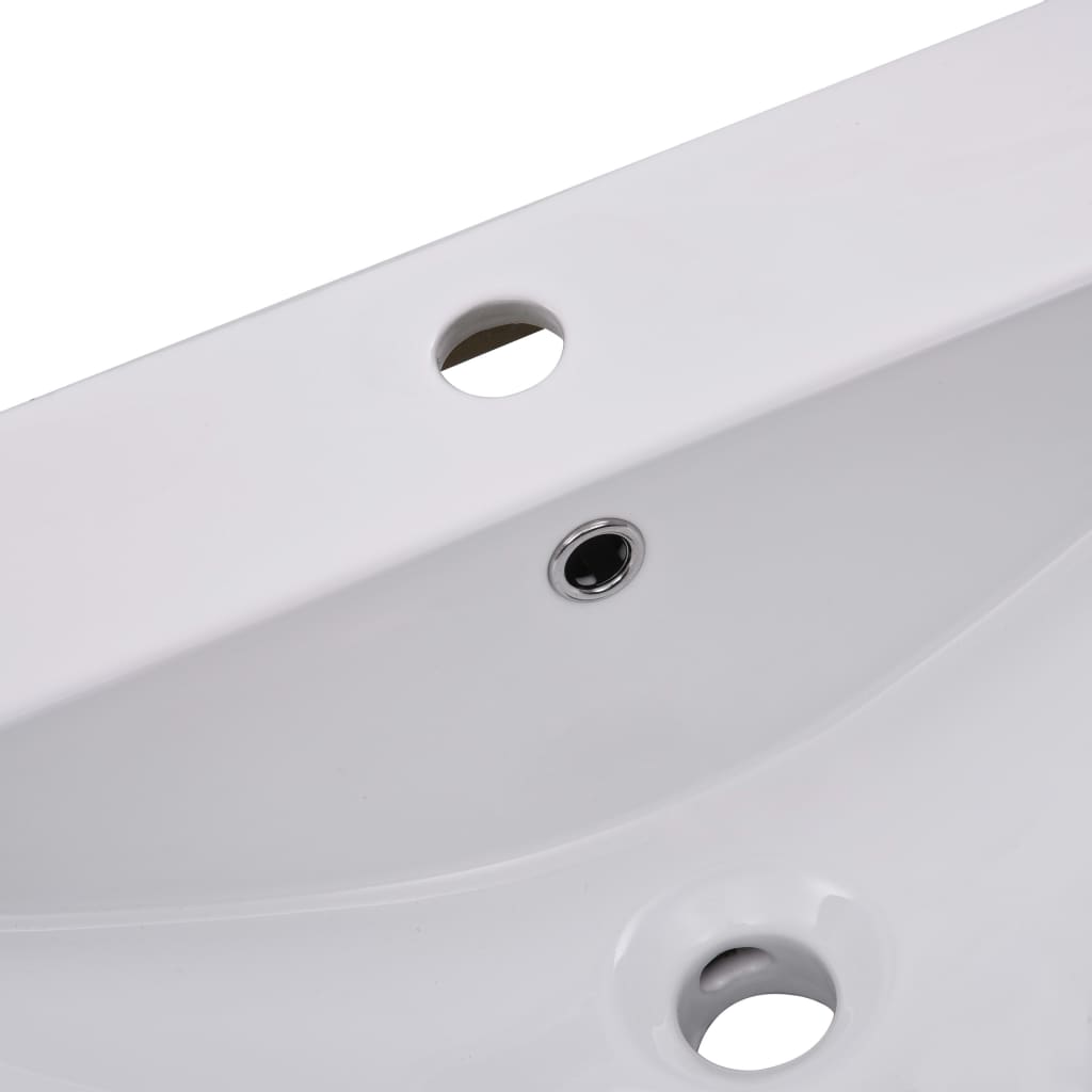 Lavabo encastrado de cerámica blanco 101x39,5x18,5 cm