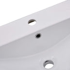Lavabo encastrado de cerámica blanco 101x39,5x18,5 cm