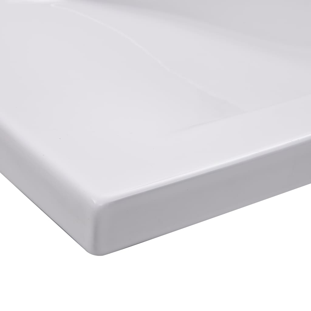 Lavabo encastrado de cerámica blanco 101x39,5x18,5 cm