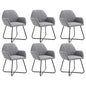 Dining chairs 6 units yellow fabric