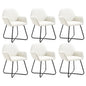 Dining chairs 6 units yellow fabric