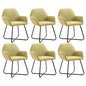 Dining chairs 6 units yellow fabric