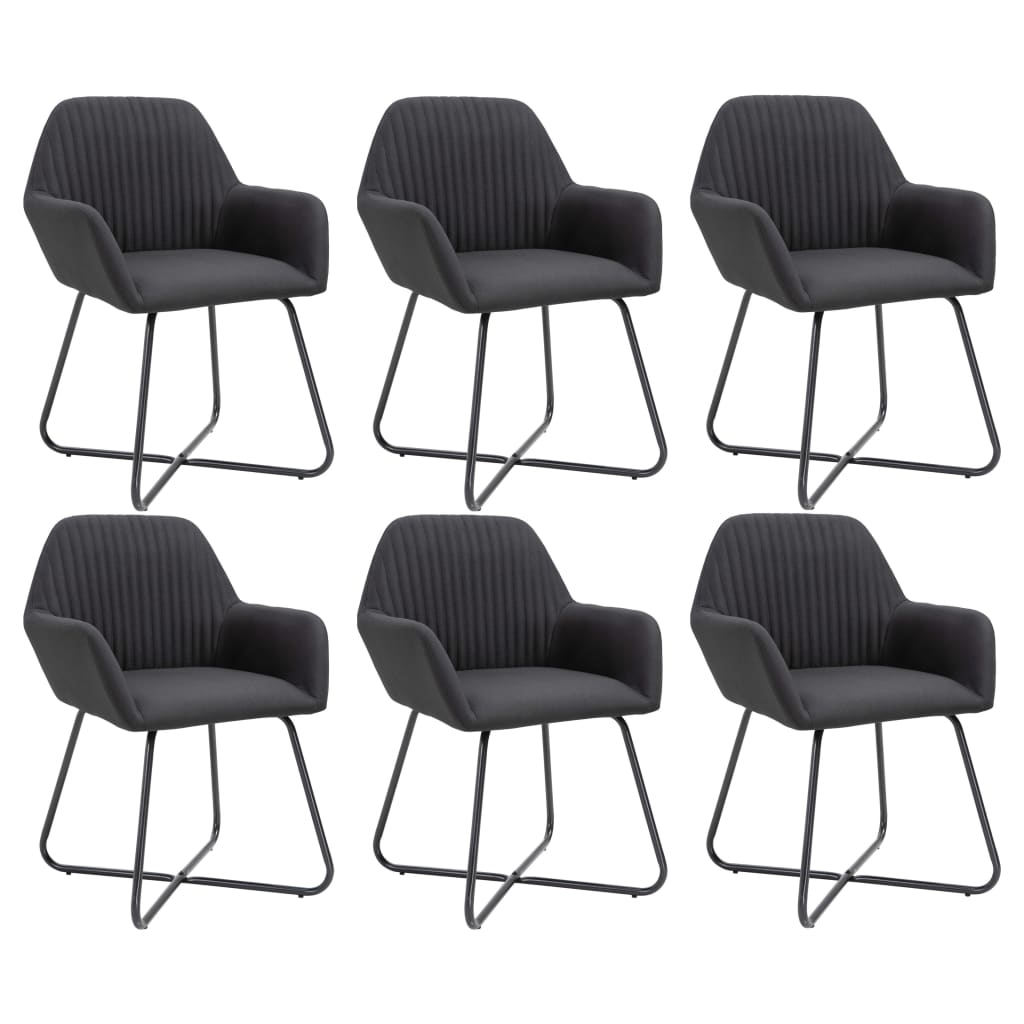 Sillas de comedor 6 unidades de tela amarilla