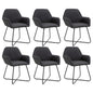 Dining chairs 6 units yellow fabric