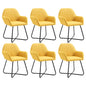 Dining chairs 6 units yellow fabric