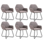 Dining chairs 6 units yellow fabric