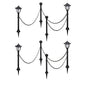 Solar lights 4 pcs with chain fence and posts