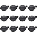 Lámparas solares para valla exterior 12 uds LED negro