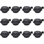 Lámparas solares para valla exterior 12 uds LED negro