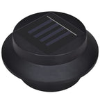 Lámparas solares para valla exterior 12 uds LED negro
