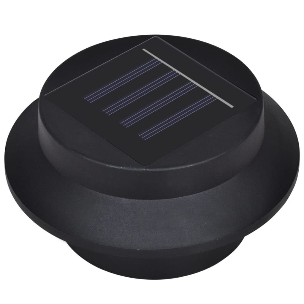 Lámparas solares para valla exterior 12 uds LED negro