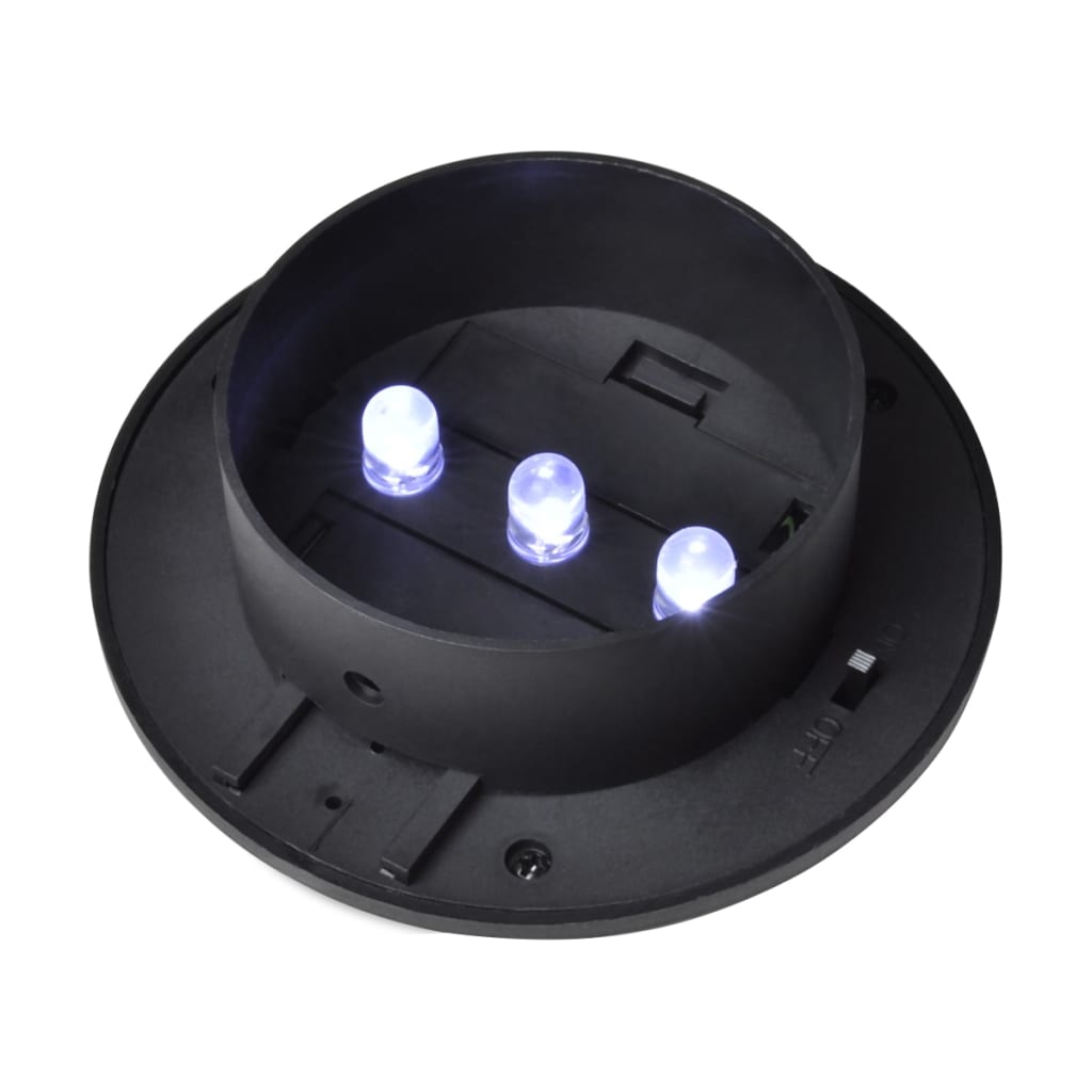 Lámparas solares para valla exterior 12 uds LED negro