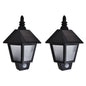 Solar Wall Lights 2 Pcs with Motion Sensor Black