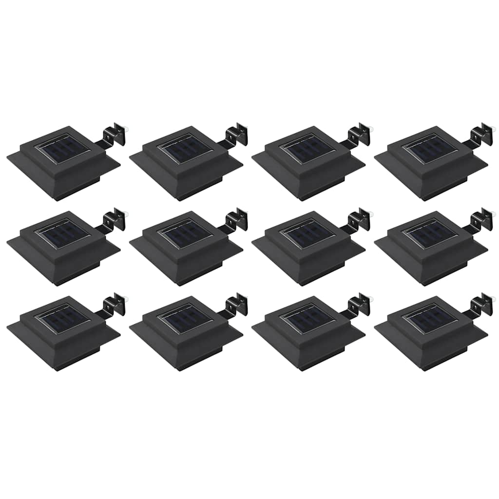 Lámparas solares cuadradas de exterior blancas 12 uds LED 12 cm