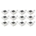 Lámparas solares cuadradas de exterior blancas 12 uds LED 12 cm