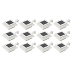 Lámparas solares cuadradas de exterior blancas 12 uds LED 12 cm