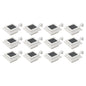 Square white outdoor solar lamps 12 units LED 12 cm