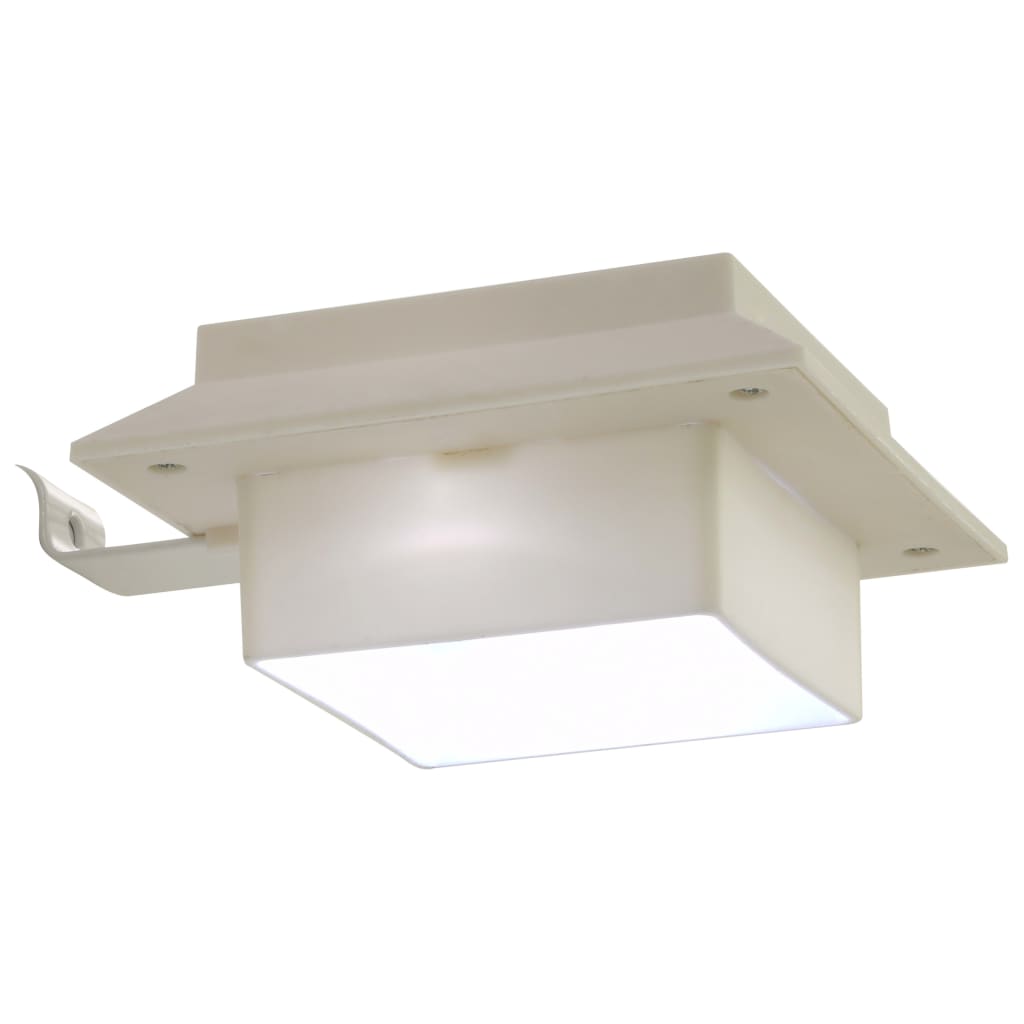 Lámparas solares cuadradas de exterior blancas 12 uds LED 12 cm