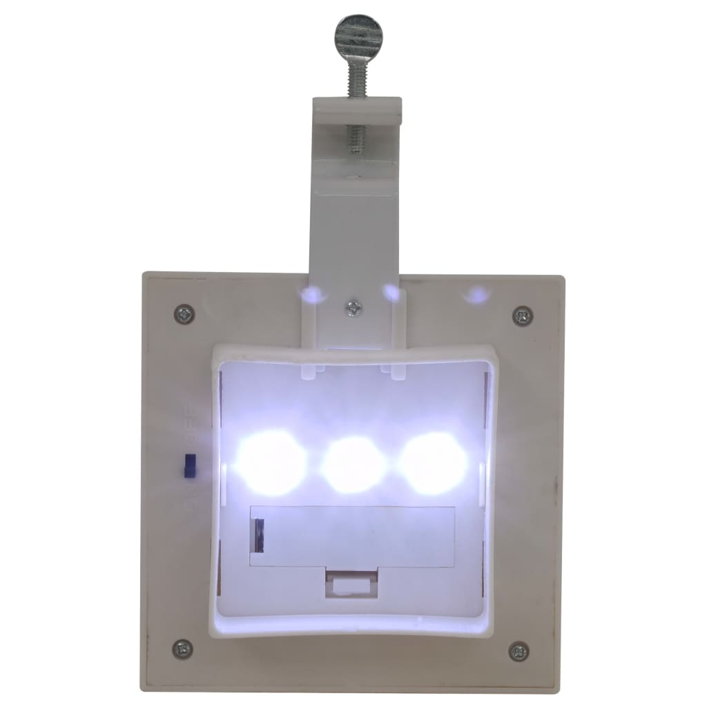Lámparas solares cuadradas de exterior blancas 12 uds LED 12 cm