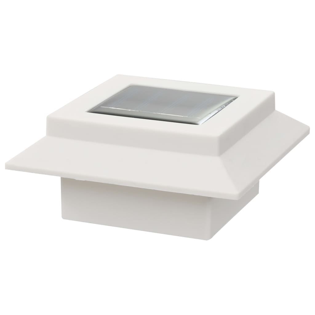 Lámparas solares cuadradas de exterior blancas 12 uds LED 12 cm