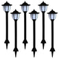 Lâmpadas solares de exterior pretas LED 6 unidades