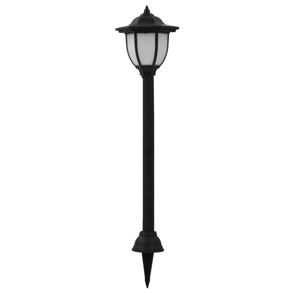 Lámparas solares de exterior negras LED 6 uds