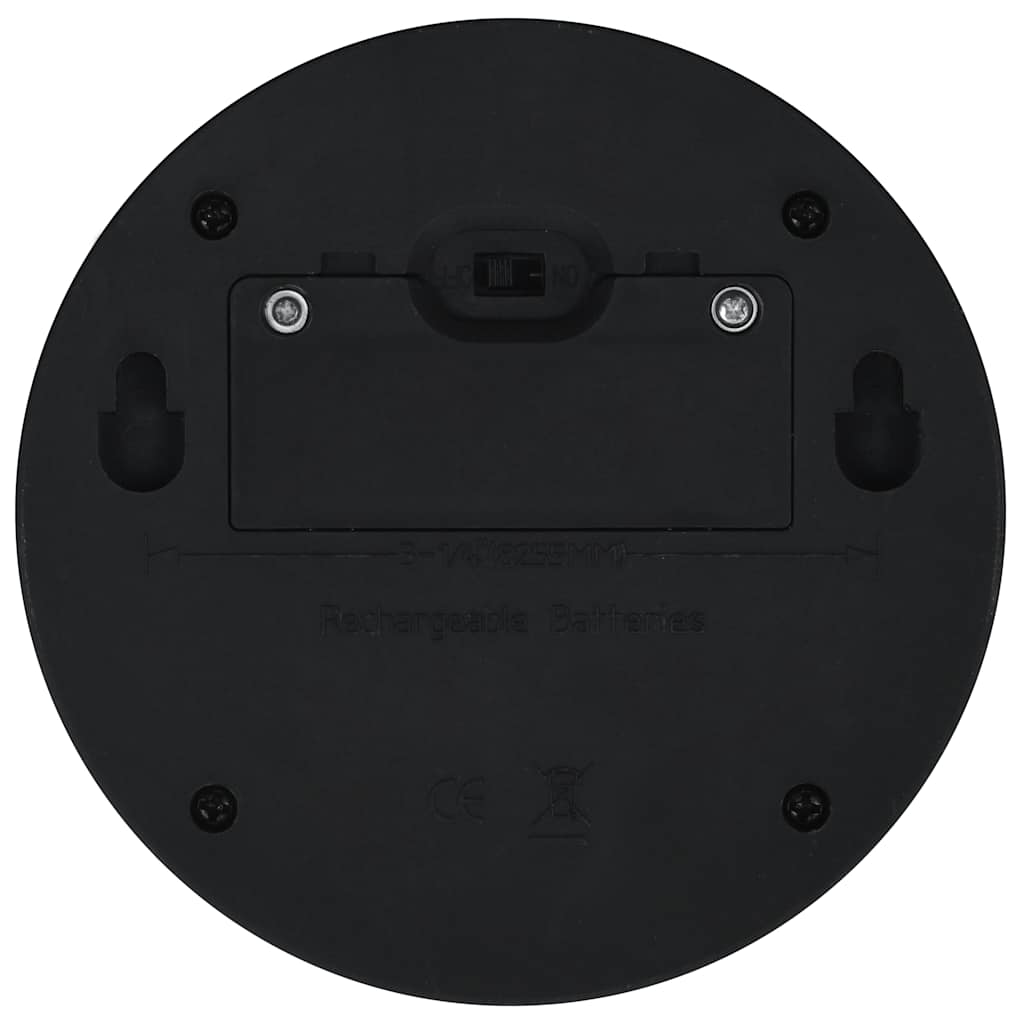 Lámparas solares de pared de exterior redondas negro LED 24 uds