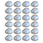 Lámparas solares LED de pared exterior redonda 24 uds plateadas