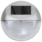 Lámparas solares LED de pared exterior redonda 24 uds plateadas